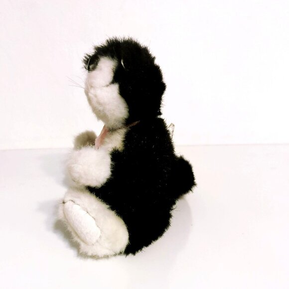 Boyds Bears Ernest Q Grimilkin Cat Plush 11" Black White Tuxedo Retired Pink Bow - Picture 2 of 4